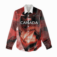 Custom Canada Football Women Casual Shirt Visual Line Abstract Maple Leaf
