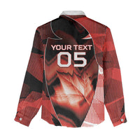 Custom Canada Football Women Casual Shirt Visual Line Abstract Maple Leaf
