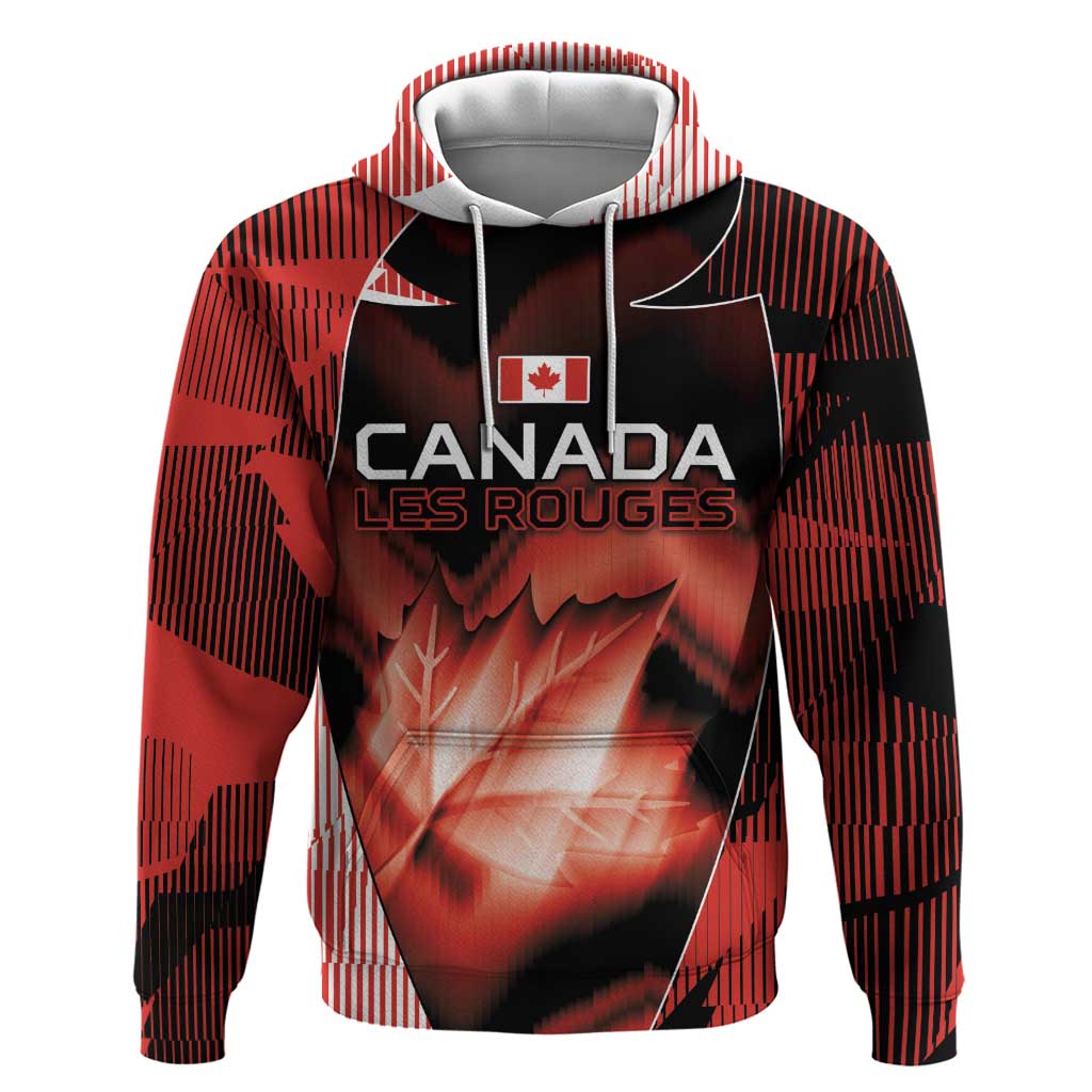 Custom Canada Football Zip Hoodie Visual Line Abstract Maple Leaf