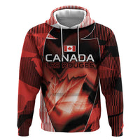 Custom Canada Football Zip Hoodie Visual Line Abstract Maple Leaf