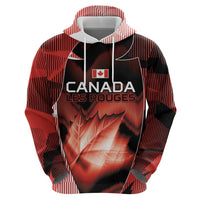 Custom Canada Football Zip Hoodie Visual Line Abstract Maple Leaf