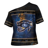 Egypt Eye Of Ra Cross Shoulder Shirt Galaxy Zodiac Universe