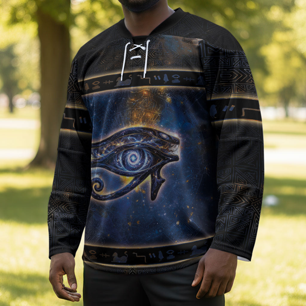 Egypt Eye Of Ra Hockey Jersey Galaxy Zodiac Universe