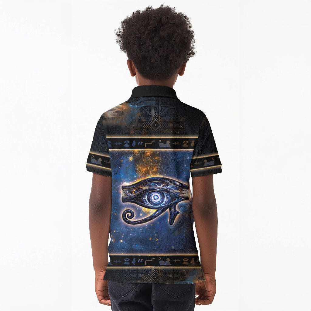 Egypt Eye Of Ra Kid Polo Shirt Galaxy Zodiac Universe