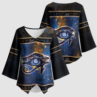 Egypt Eye Of Ra Kimono Sleeve Blouse Galaxy Zodiac Universe