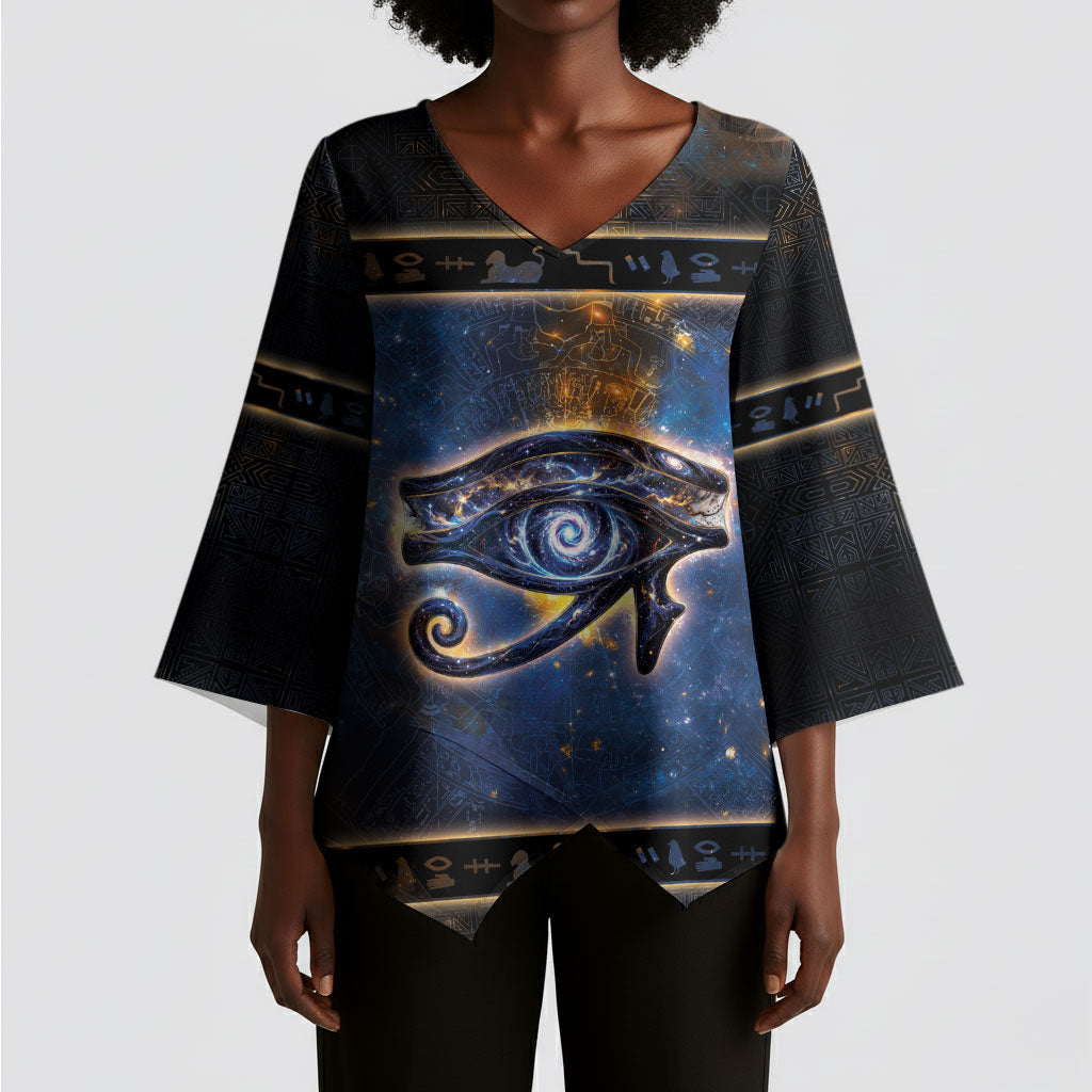 Egypt Eye Of Ra Kimono Sleeve Blouse Galaxy Zodiac Universe