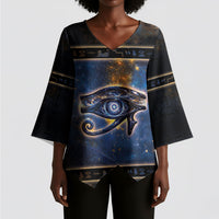 Egypt Eye Of Ra Kimono Sleeve Blouse Galaxy Zodiac Universe