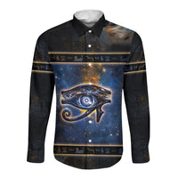 Egypt Eye Of Ra Long Sleeve Button Shirt Galaxy Zodiac Universe