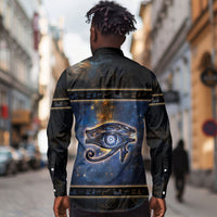 Egypt Eye Of Ra Long Sleeve Button Shirt Galaxy Zodiac Universe