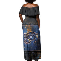Egypt Eye Of Ra Off Shoulder Maxi Dress Galaxy Zodiac Universe