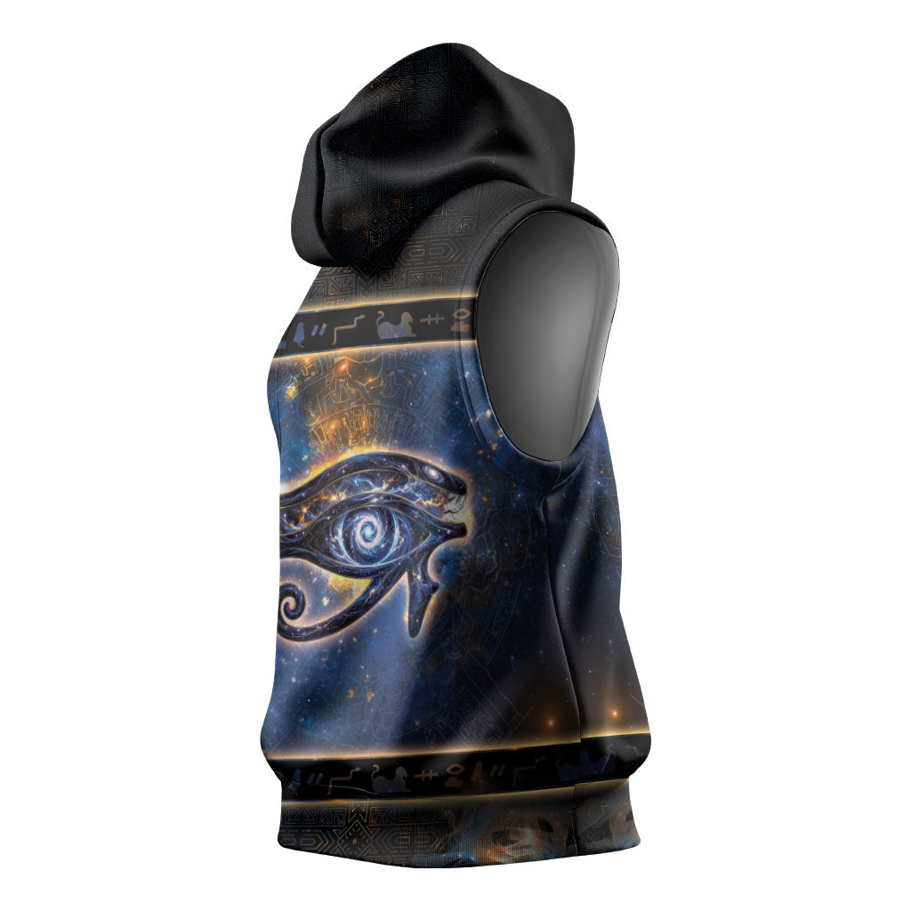 Egypt Eye Of Ra Sleeveless Hoodie Galaxy Zodiac Universe