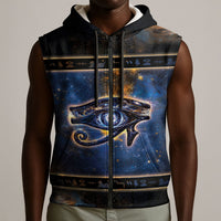 Egypt Eye Of Ra Sleeveless Zip Hoodie Galaxy Zodiac Universe