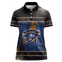 Egypt Eye Of Ra Women Polo Shirt Galaxy Zodiac Universe