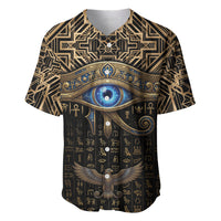 Egypt Eye of Horus Baseball Jersey Hieroglyphics Patterns Retro Style