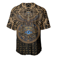 Egypt Eye of Horus Baseball Jersey Hieroglyphics Patterns Retro Style