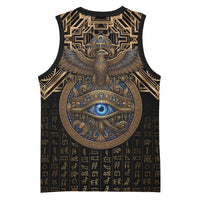 Egypt Eye of Horus Basketball Jersey Hieroglyphics Patterns Retro Style
