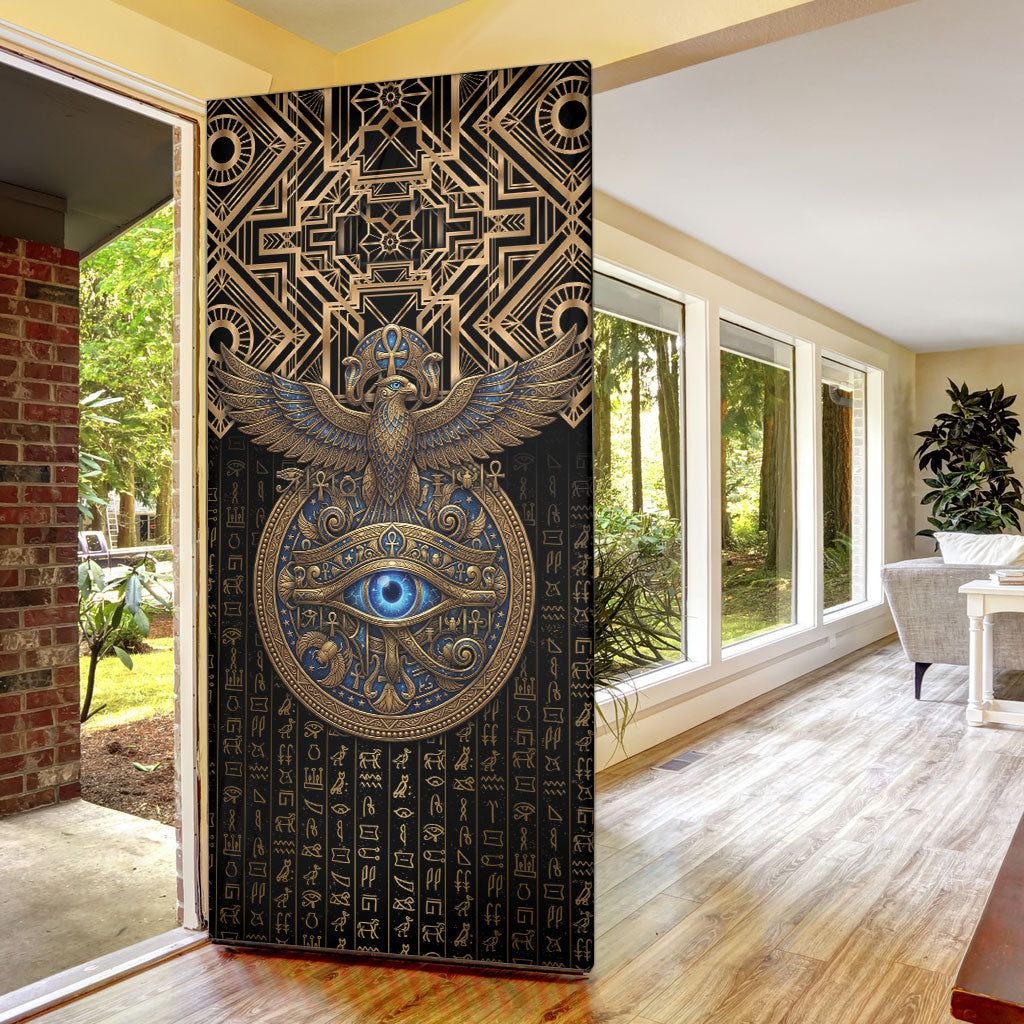 Egypt Eye of Horus Door Cover Hieroglyphics Patterns Retro Style