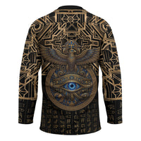 Egypt Eye of Horus Hockey Jersey Hieroglyphics Patterns Retro Style