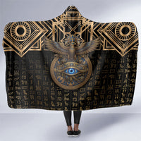 Egypt Eye of Horus Hooded Blanket Hieroglyphics Patterns Retro Style