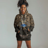 Egypt Eye of Horus Hoodie Dress Hieroglyphics Patterns Retro Style