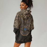 Egypt Eye of Horus Hoodie Dress Hieroglyphics Patterns Retro Style