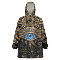 Egypt Eye of Horus Kid Wearable Blanket Hoodie Hieroglyphics Patterns Retro Style