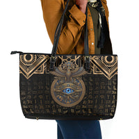 Egypt Eye of Horus Leather Tote Bag Hieroglyphics Patterns Retro Style
