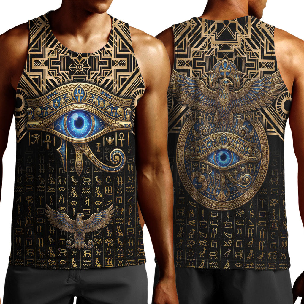 Egypt Eye of Horus Men Tank Top Hieroglyphics Patterns Retro Style