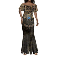 Egypt Eye of Horus Mermaid Dress Hieroglyphics Patterns Retro Style
