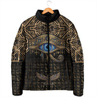 Egypt Eye of Horus Padded Jacket Hieroglyphics Patterns Retro Style