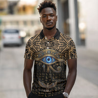 Egypt Eye of Horus Polo Shirt Hieroglyphics Patterns Retro Style