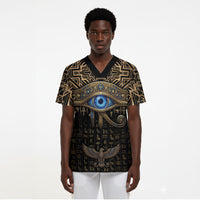 Egypt Eye of Horus Scrub Top Hieroglyphics Patterns Retro Style