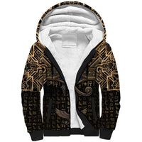Egypt Eye of Horus Sherpa Hoodie Hieroglyphics Patterns Retro Style