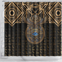 Egypt Eye of Horus Shower Curtain Hieroglyphics Patterns Retro Style