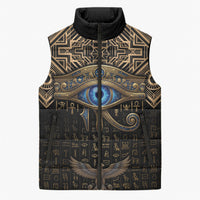 Egypt Eye of Horus Sleeveless Puffer Jacket Hieroglyphics Patterns Retro Style