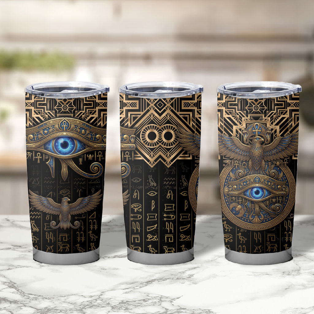 Egypt Eye of Horus Tumbler Cup Hieroglyphics Patterns Retro Style