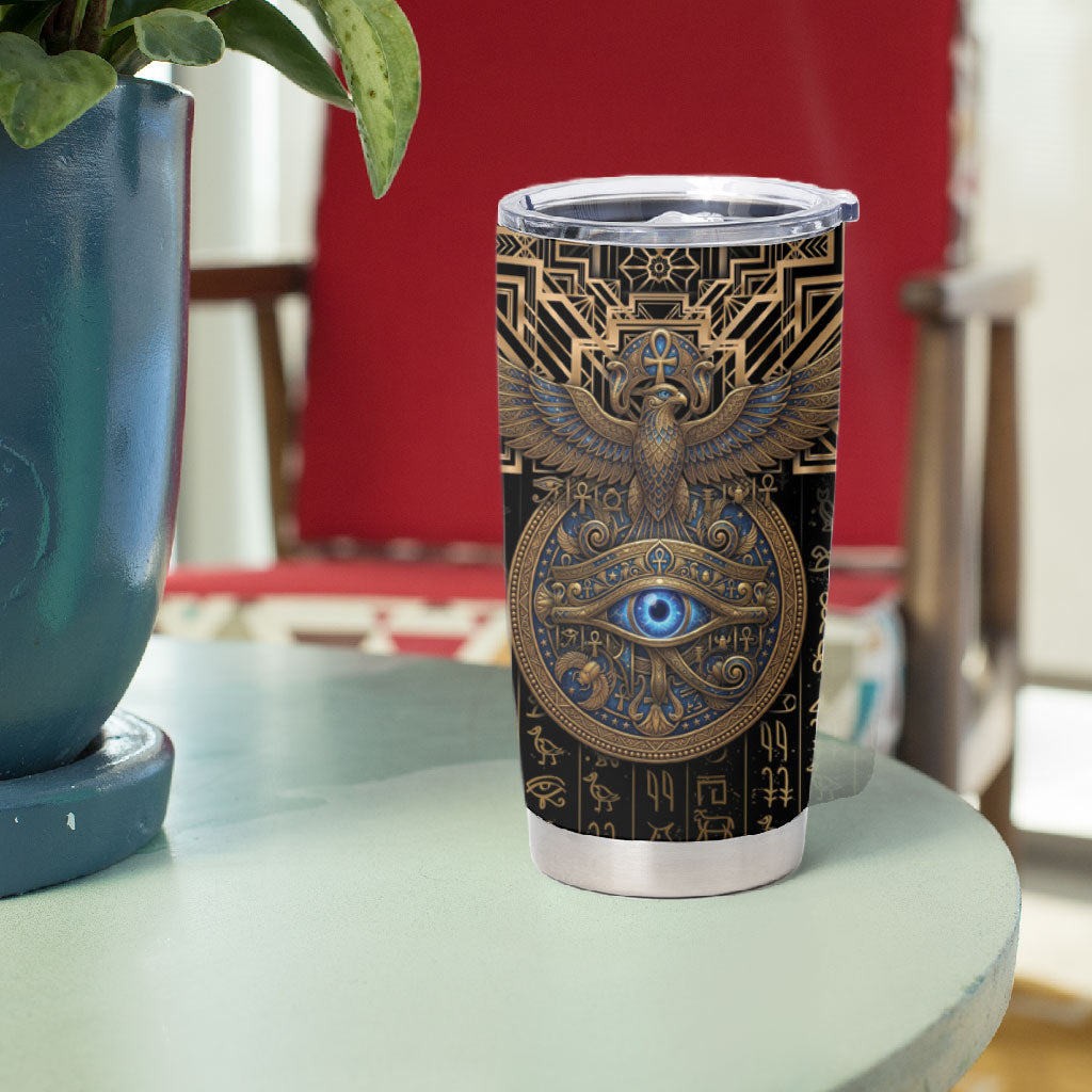 Egypt Eye of Horus Tumbler Cup Hieroglyphics Patterns Retro Style