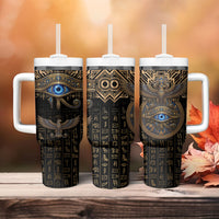 Egypt Eye of Horus Tumbler With Handle Hieroglyphics Patterns Retro Style