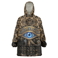 Egypt Eye of Horus Wearable Blanket Hoodie Hieroglyphics Patterns Retro Style
