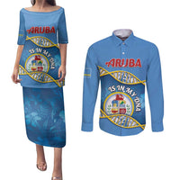 Personalized Aruba Is In My DNA Couples Matching Puletasi and Long Sleeve Button Shirt - Wonder Print Shop