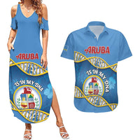 Personalized Aruba Is In My DNA Couples Matching Summer Maxi Dress and Hawaiian Shirt - Wonder Print Shop