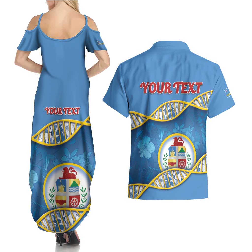 Personalized Aruba Is In My DNA Couples Matching Summer Maxi Dress and Hawaiian Shirt - Wonder Print Shop