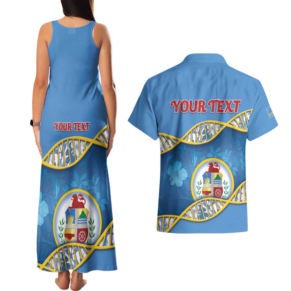 Personalized Aruba Is In My DNA Couples Matching Tank Maxi Dress and Hawaiian Shirt - Wonder Print Shop