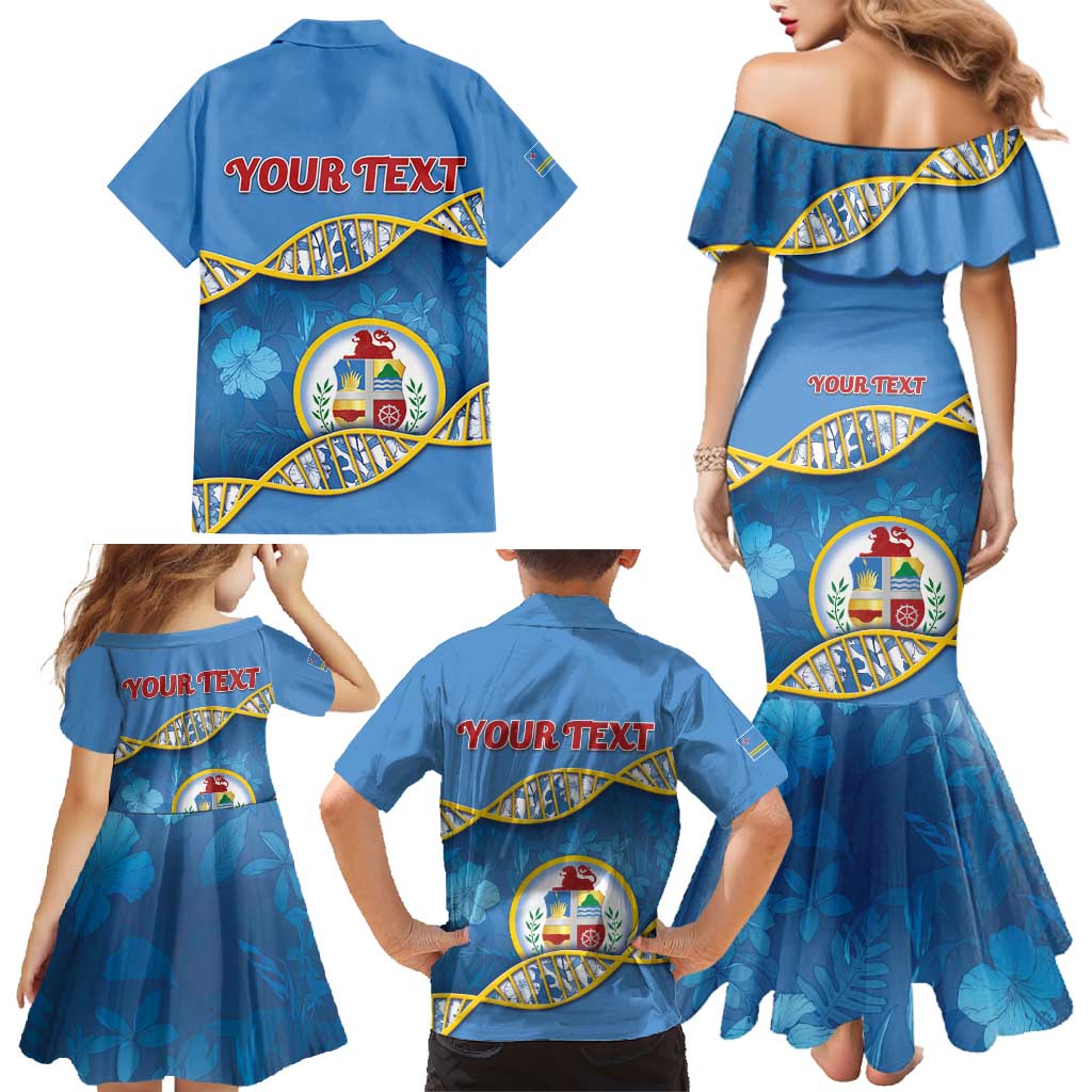 Personalized Aruba Is In My DNA Family Matching Mermaid Dress and Hawaiian Shirt - Wonder Print Shop