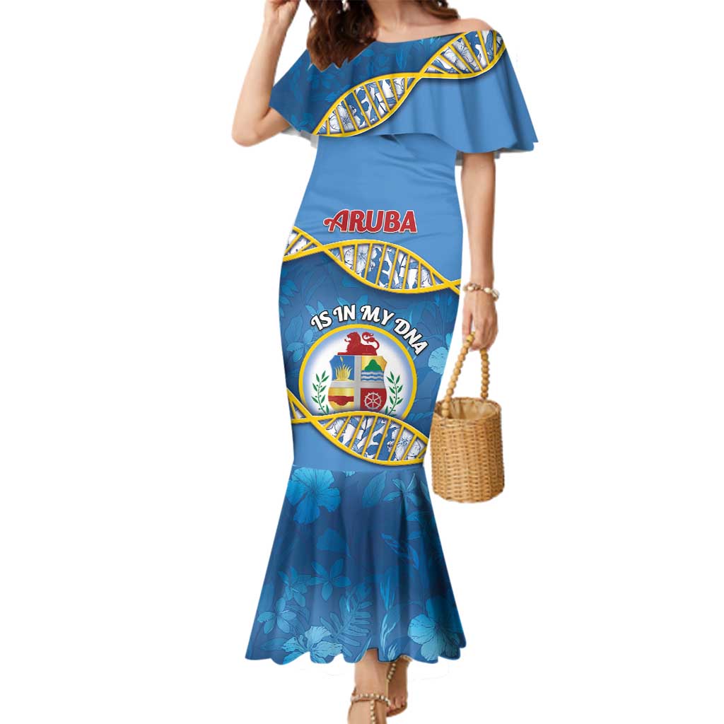 Personalized Aruba Is In My DNA Family Matching Mermaid Dress and Hawaiian Shirt - Wonder Print Shop