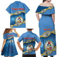 Personalized Aruba Is In My DNA Family Matching Off Shoulder Maxi Dress and Hawaiian Shirt - Wonder Print Shop