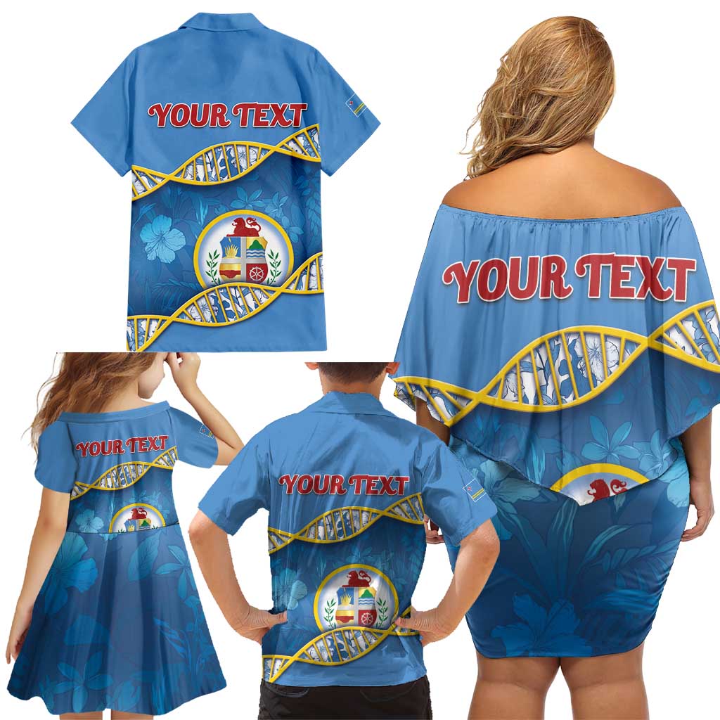 Personalized Aruba Is In My DNA Family Matching Off Shoulder Short Dress and Hawaiian Shirt - Wonder Print Shop