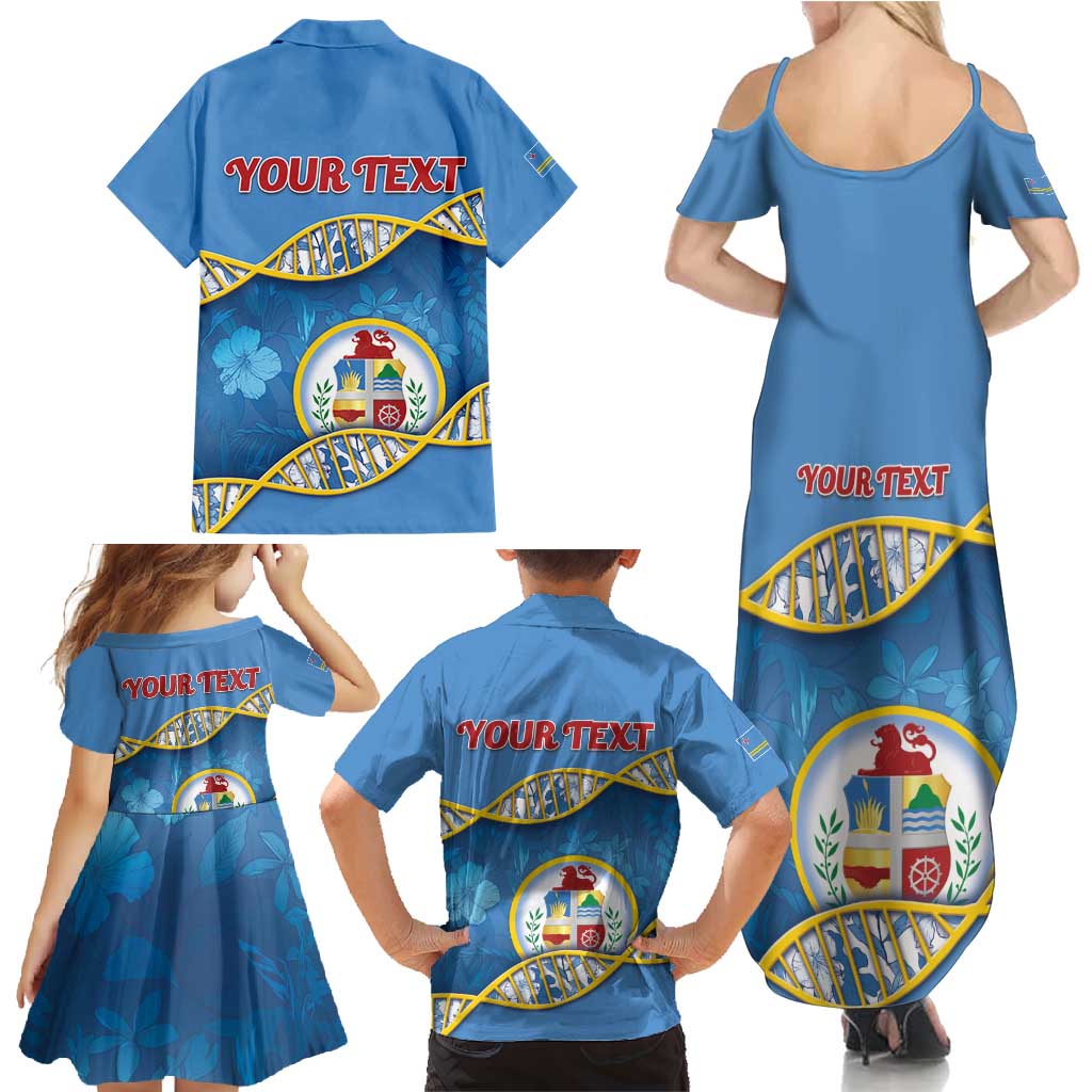 Personalized Aruba Is In My DNA Family Matching Summer Maxi Dress and Hawaiian Shirt - Wonder Print Shop