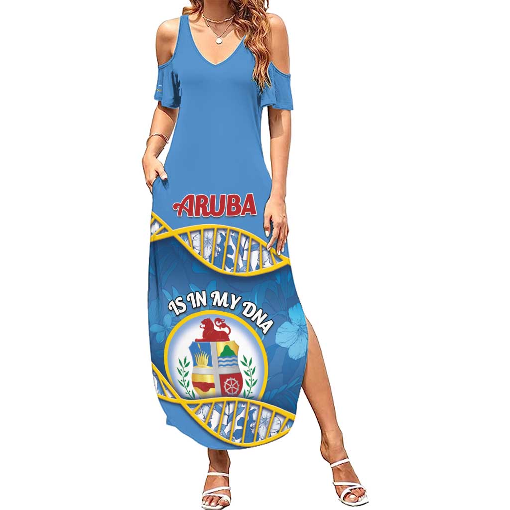 Personalized Aruba Is In My DNA Family Matching Summer Maxi Dress and Hawaiian Shirt - Wonder Print Shop