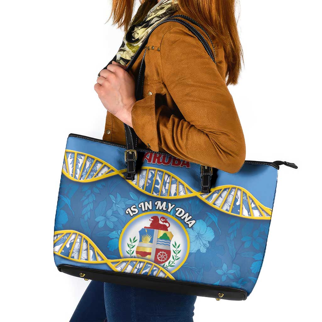 Aruba Is In My DNA Leather Tote Bag - Wonder Print Shop